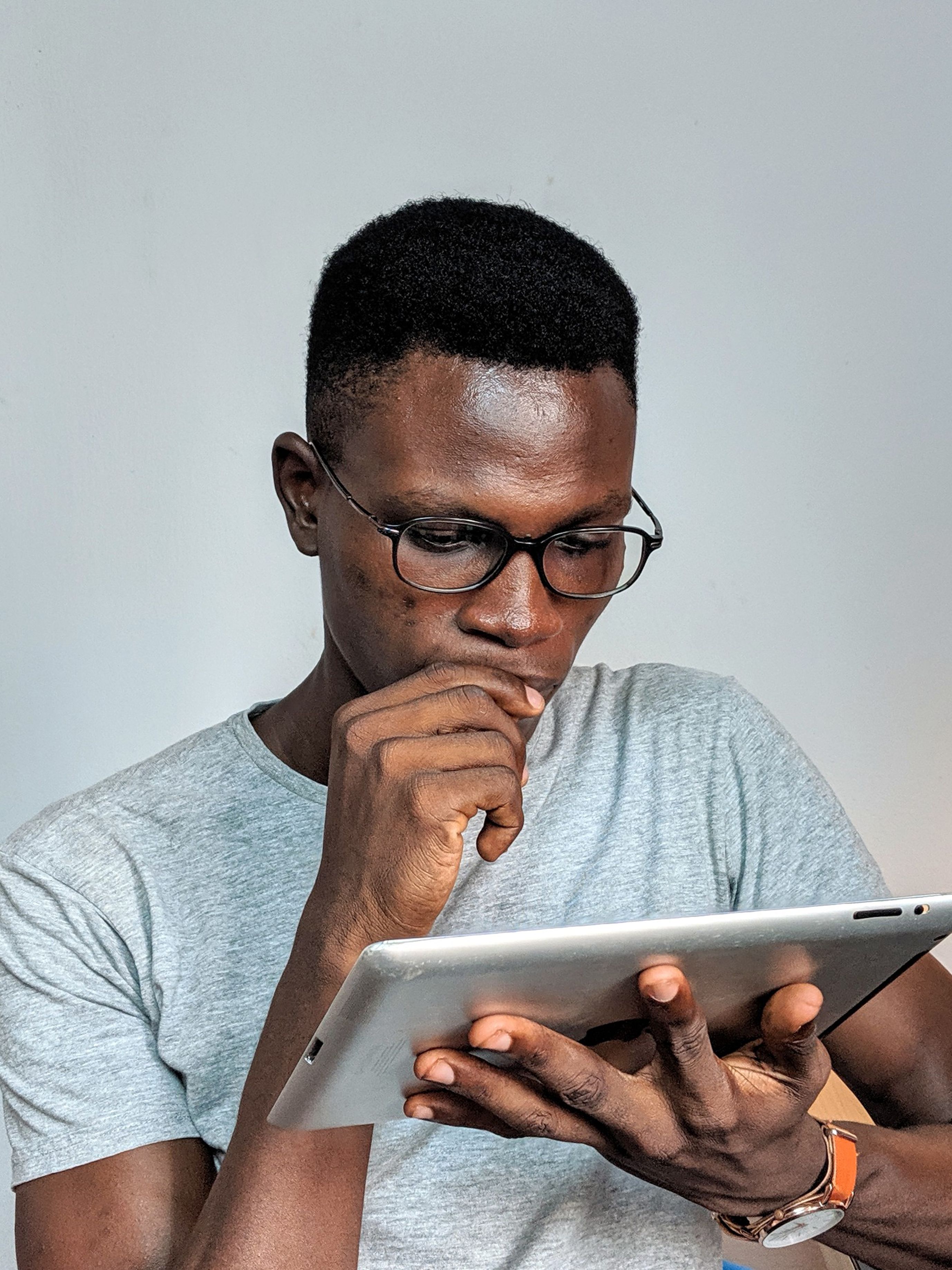 A founder reviewing their business plan